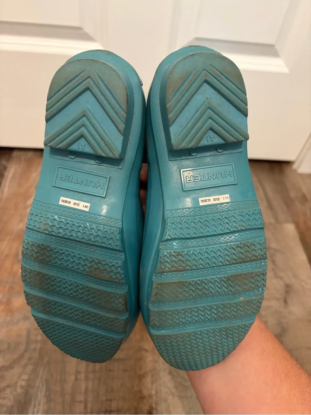 Hunter Kids Blue-Green Tall Rain Boots